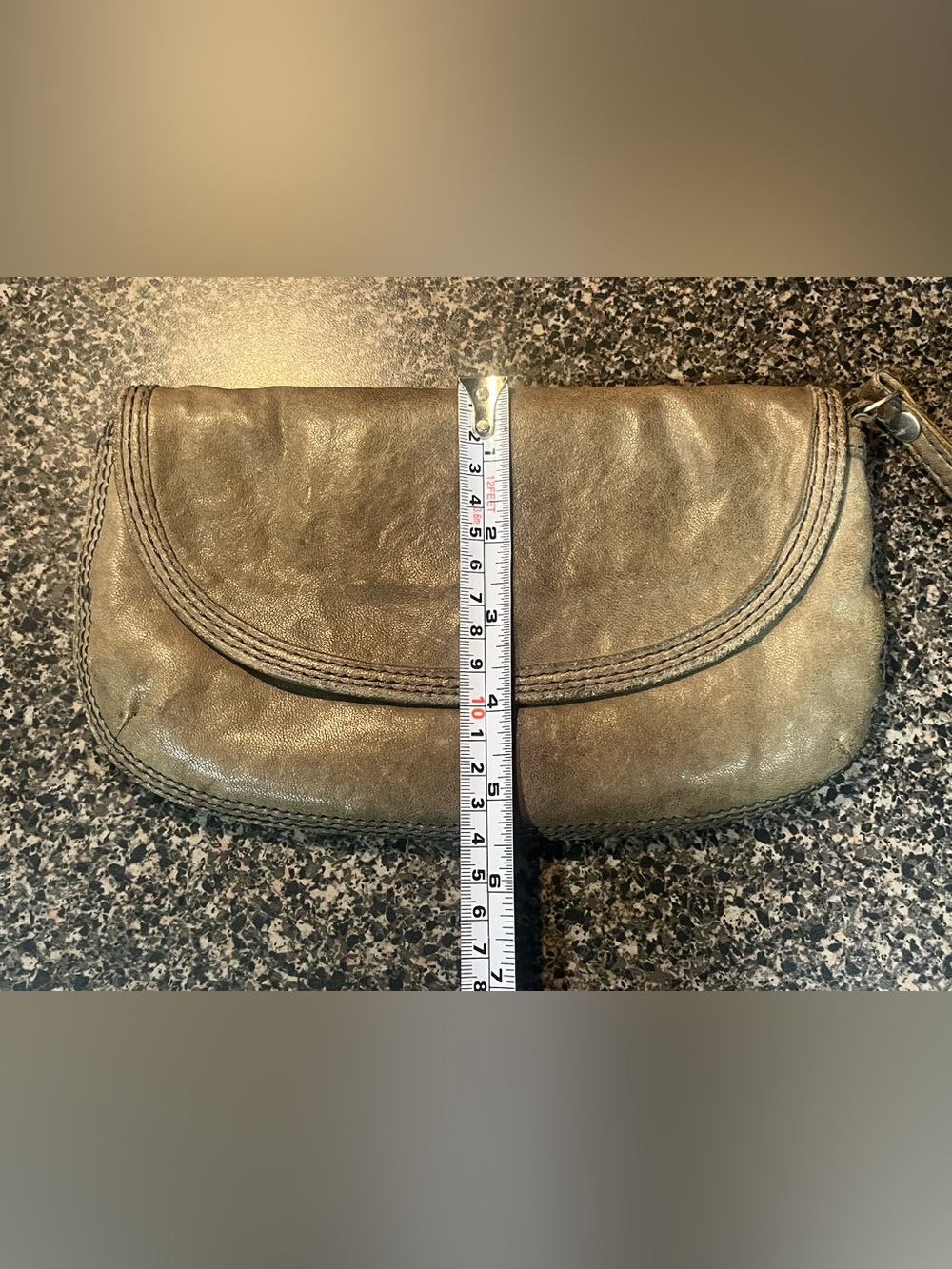 Lucky Brand Olive Green Leather Fold-Over Wristlet - Picture 5 of 8